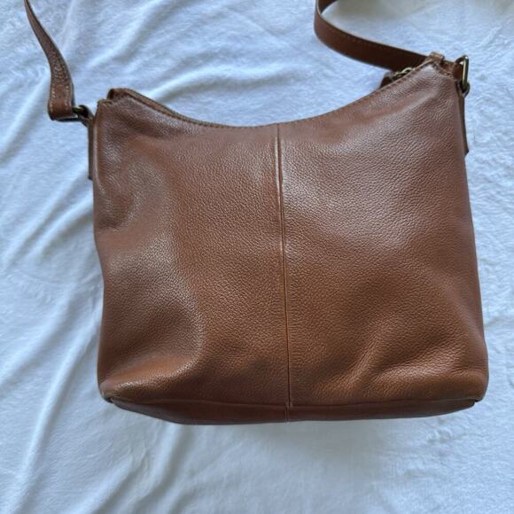 STEVEN Steve Madden 100% Pebbled Leather Crossbody Bag Brown - Picture 2 of 13